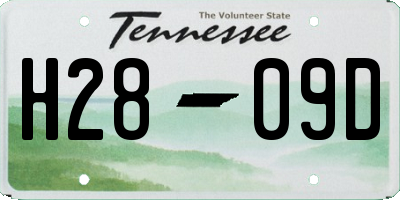 TN license plate H2809D