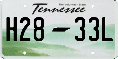 TN license plate H2833L