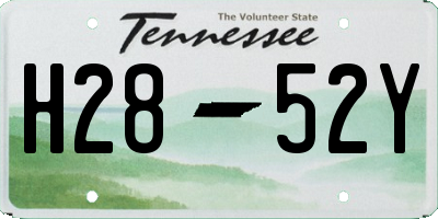 TN license plate H2852Y