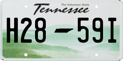 TN license plate H2859I