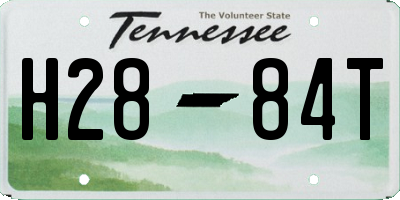 TN license plate H2884T