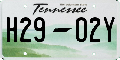 TN license plate H2902Y