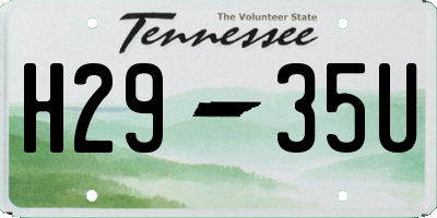 TN license plate H2935U