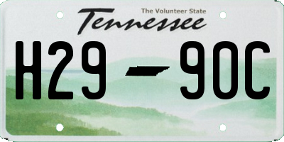 TN license plate H2990C