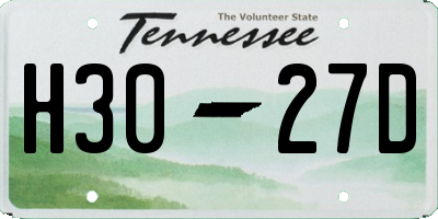 TN license plate H3027D