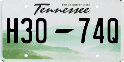 TN license plate H3074Q