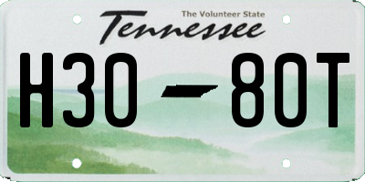 TN license plate H3080T