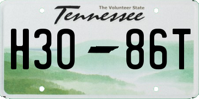 TN license plate H3086T