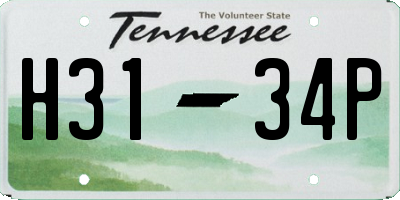 TN license plate H3134P
