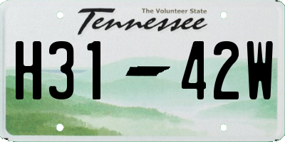 TN license plate H3142W