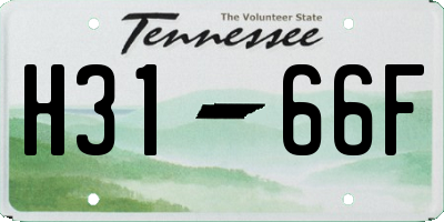 TN license plate H3166F