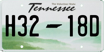 TN license plate H3218D
