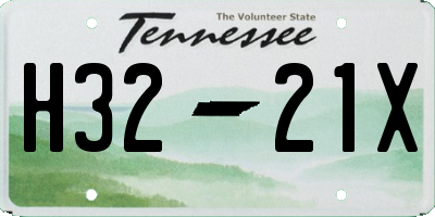 TN license plate H3221X