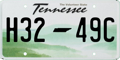 TN license plate H3249C