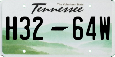 TN license plate H3264W