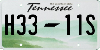 TN license plate H3311S