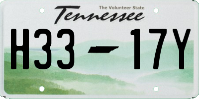 TN license plate H3317Y