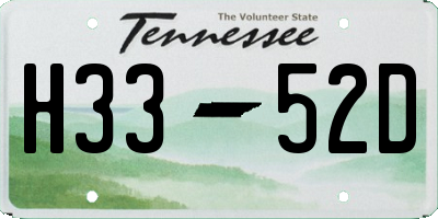TN license plate H3352D