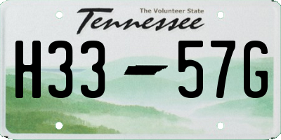 TN license plate H3357G