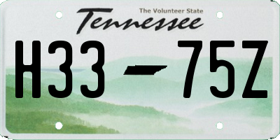 TN license plate H3375Z