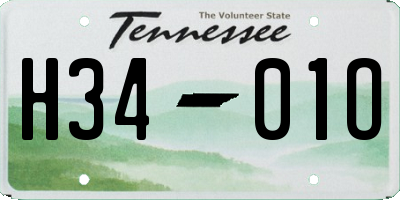 TN license plate H3401O