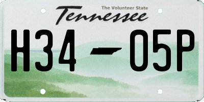 TN license plate H3405P