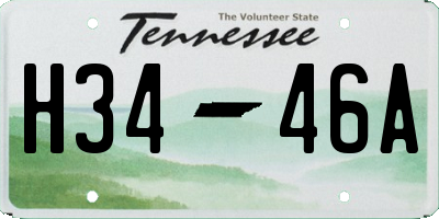 TN license plate H3446A