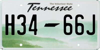 TN license plate H3466J