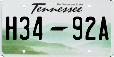TN license plate H3492A