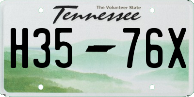 TN license plate H3576X