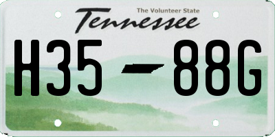TN license plate H3588G