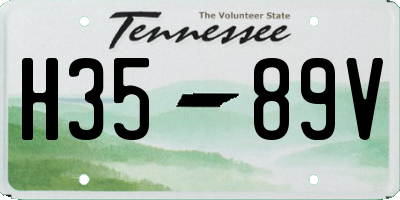 TN license plate H3589V