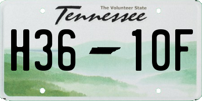 TN license plate H3610F