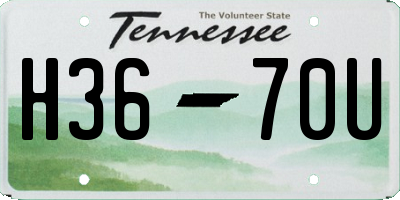 TN license plate H3670U