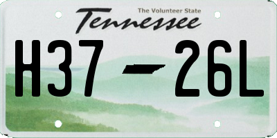 TN license plate H3726L