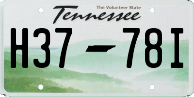 TN license plate H3778I