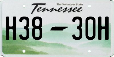 TN license plate H3830H