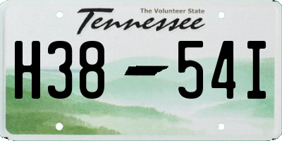 TN license plate H3854I