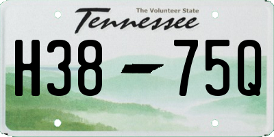 TN license plate H3875Q