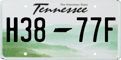TN license plate H3877F