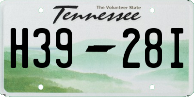 TN license plate H3928I