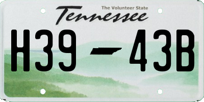 TN license plate H3943B