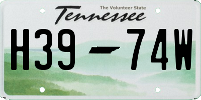 TN license plate H3974W