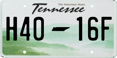 TN license plate H4016F