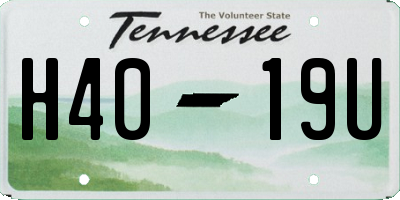 TN license plate H4019U
