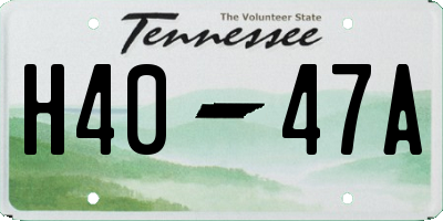 TN license plate H4047A