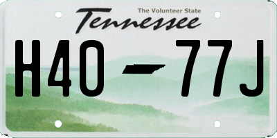 TN license plate H4077J