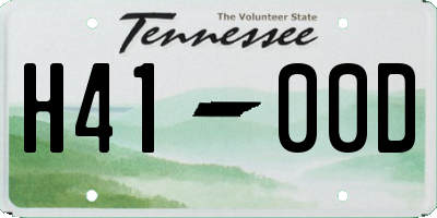 TN license plate H4100D