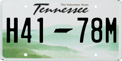 TN license plate H4178M