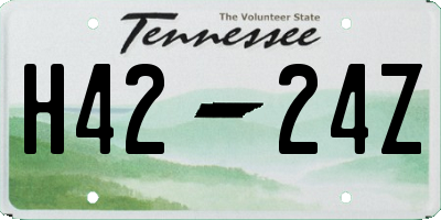 TN license plate H4224Z
